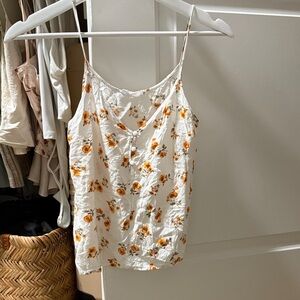All in Favor Floral Camisole in White and Orange